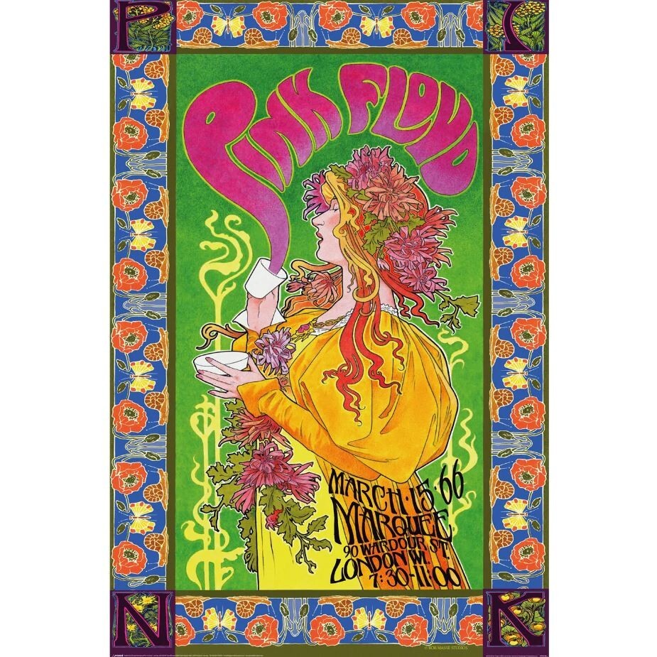 Poster PINK FLOYD - 15th March 1966 Marquee London 61x91,5cm NEU 15614