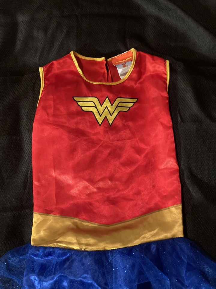 Vestido Disfraz Mujer Maravilla Rubie’s Girls con Capa Rojo/Azul Talla Grande 2017 Foto 4 de 4