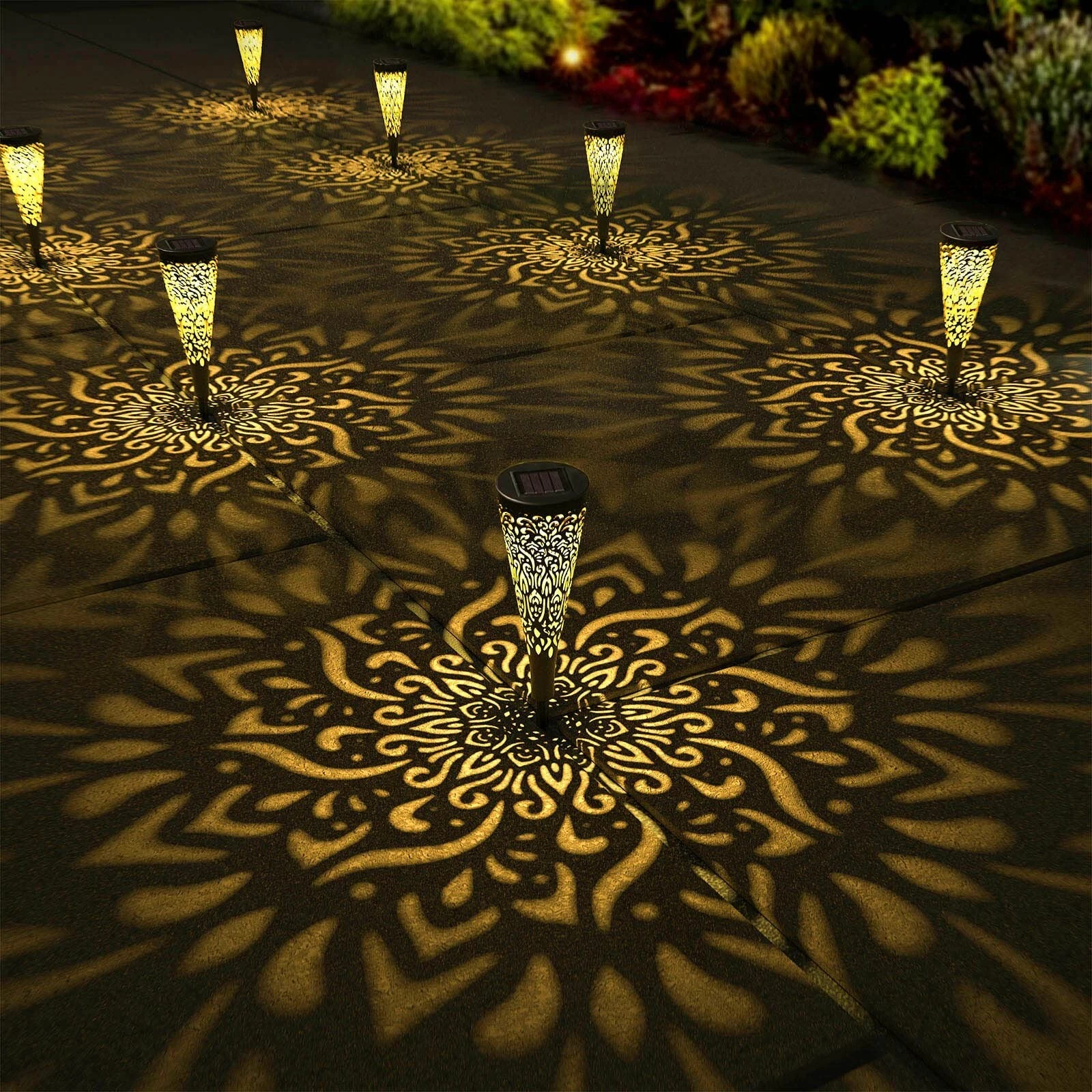 6 Pack Solar Lights Outdoor Garden Decorative with Warm Light Waterproof Path...