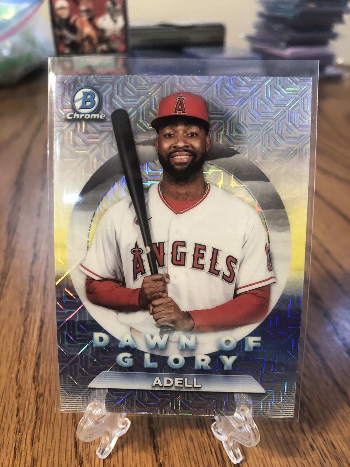 2020 Bowman Mega Box Chrome Jo Adell Dawn of Glory Mojo Refractor #DG16