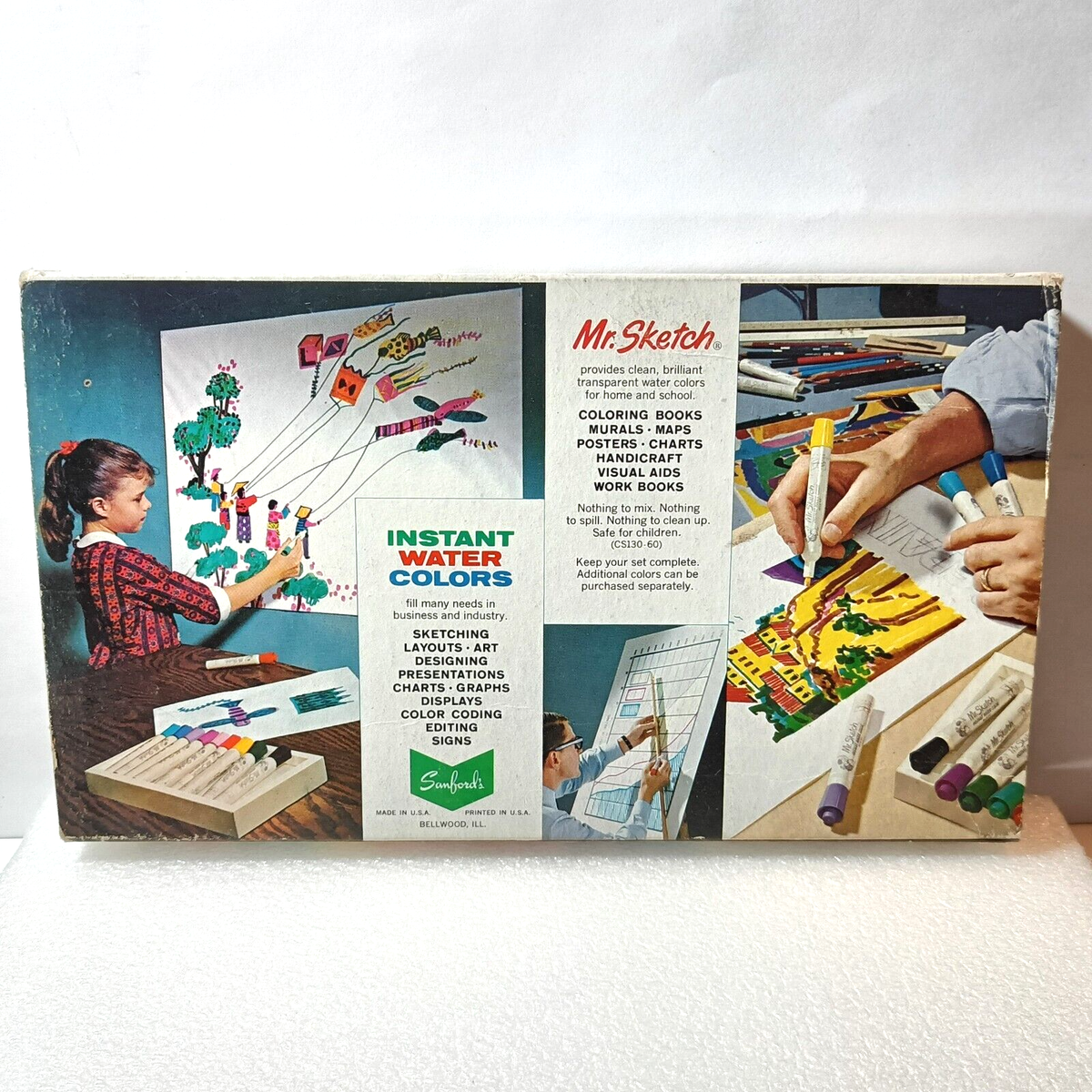 Sanford's Mr. Sketch Instant Water Colors vintage box of 12