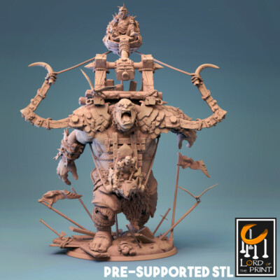 SIEGE OGRE TROLL BRUTE TROGGOTH BOSS CATAPULT - D&D RPG Proxy Lord of the Print
