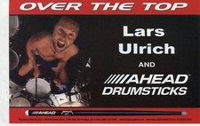 2000 small Print Ad of Ahead Drumsticks w Lars Ulrich of Metallica