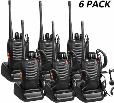 6x Baofeng BF-888S UHF PMR446 Walkie Talkies Long Range Rechargeable 2 Way Radio
