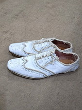 DOLCE & GABBANA Wingtip Shoes White Leather Men's Size 10.5