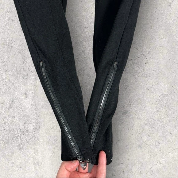 Nordstrom Black Front Seam Ankle Zipper Leggings Pull On Womens Size XL Stretch - Image 2 of 4
