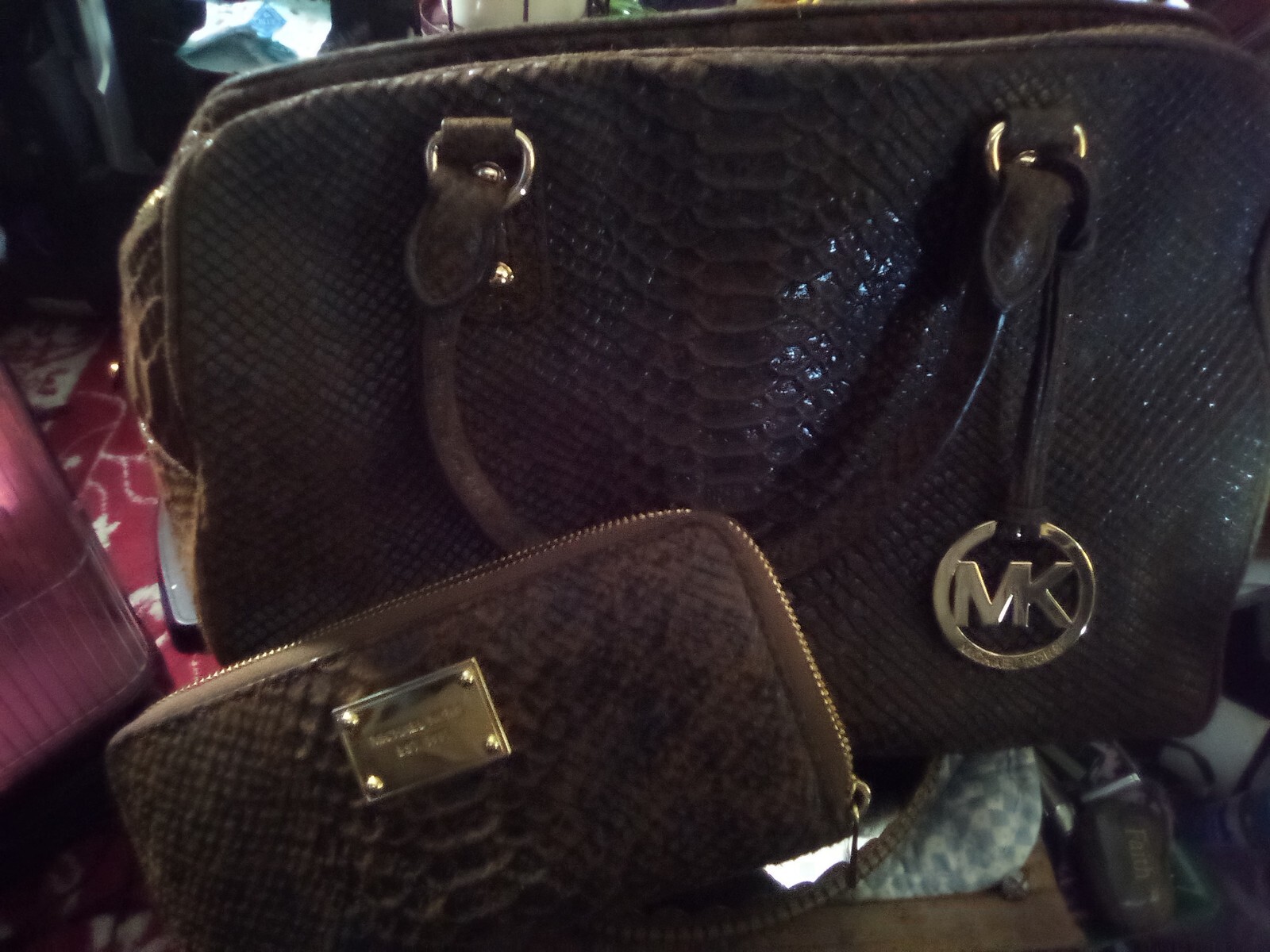 MICHAEL KORS PYTHON LEATHER With Matching Wallet - image 4