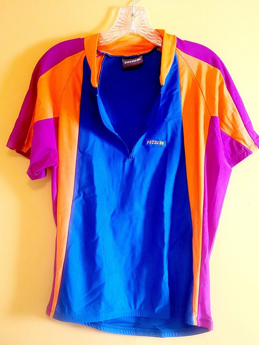 ウェア used cycling top chinatsu aoyama Hind Cycling Jersey Blue Orange Purple 1/4 Zip 21 Arm to Arm