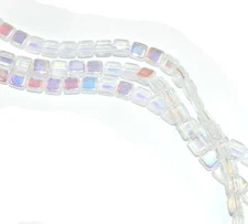  6mm Square Glass Czech Two Hole 25 Tile Beads CzechMate 123 Colors U-Pick