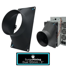 Dual 120mm to 5 Inch Max Fan Duct Intake Exhaust Silencer ASIC Crypto Antminer