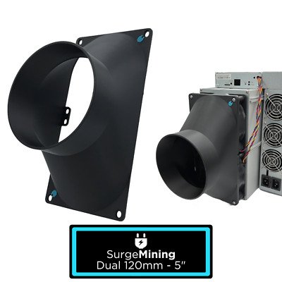 Dual 120mm to 5 Inch Max Fan Duct Intake Exhaust Silencer ASIC Crypto Antminer