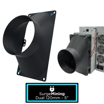 Dual 120mm to 5 Inch Max Fan Duct Intake Exhaust Silencer ASIC Crypto Antminer