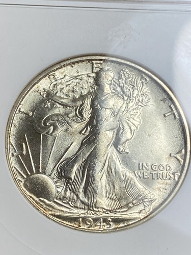 1943-S Walking Liberty Half ANACs Soapbox Vintage Old Holder MS64 Well Struck - Picture 3 of 8