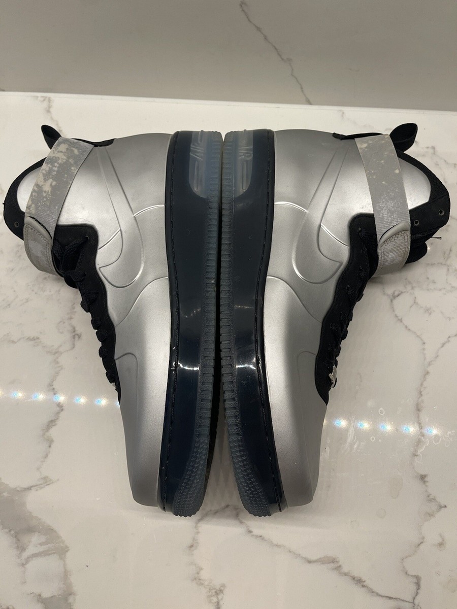 air force 1 high foamposite silver