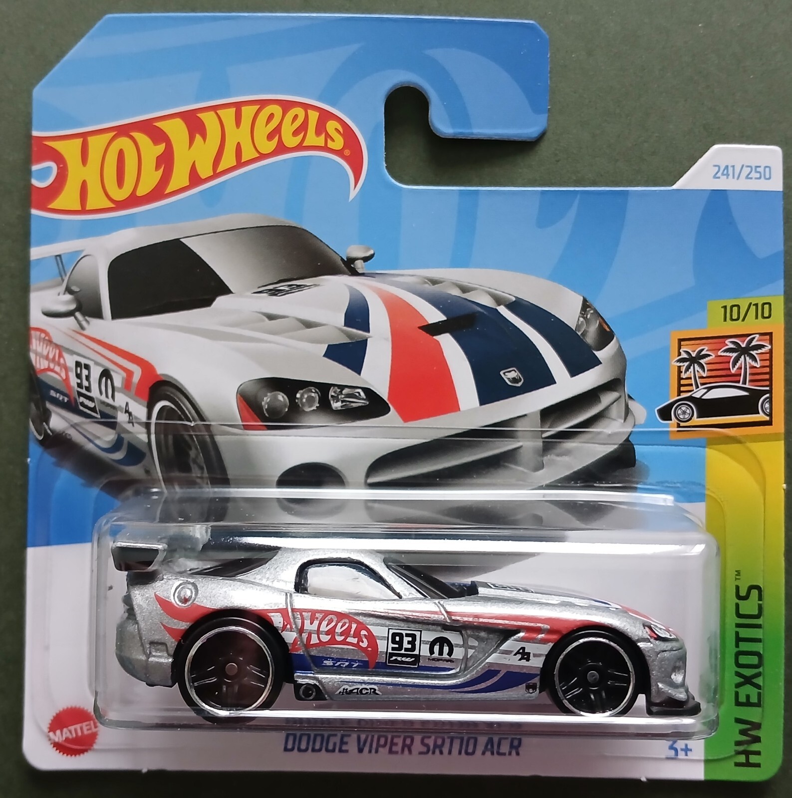 HOT WHEELS 2024 DODGE VIPER SRT10 ACR, SILVER, SHORT CARD.