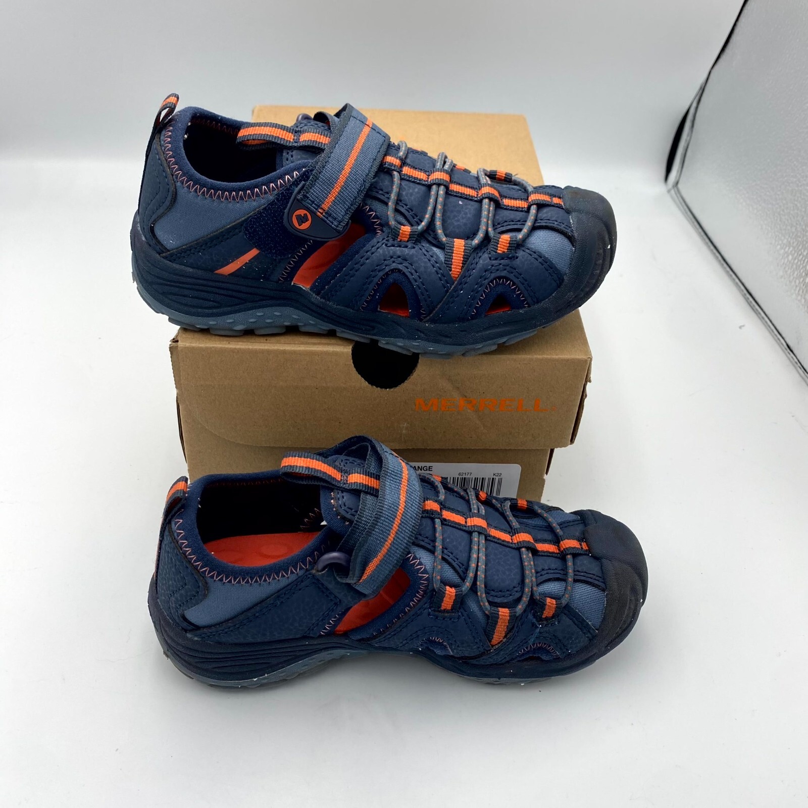 Merrell Hydro 2 MK266972 scarpe da campeggio ragazzo 11M arancione navy comode sandalo casual