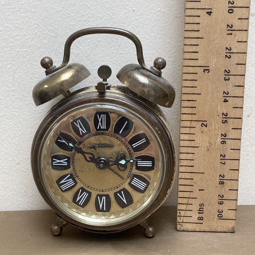Blessing West German Wecker Vintage goldfarben klein funktioniert (M) - Bild 11 von 11