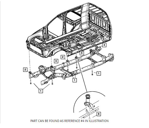 06-23 Ram 1500 2500 3500 4500 5500 Body Mount Cushion Isolator C  