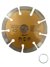DISCO DIAMANTATO 115 MM TAGLIO MARMO CEMENTO MATTONI PIETRA SEGA CIRCOLARE 10091