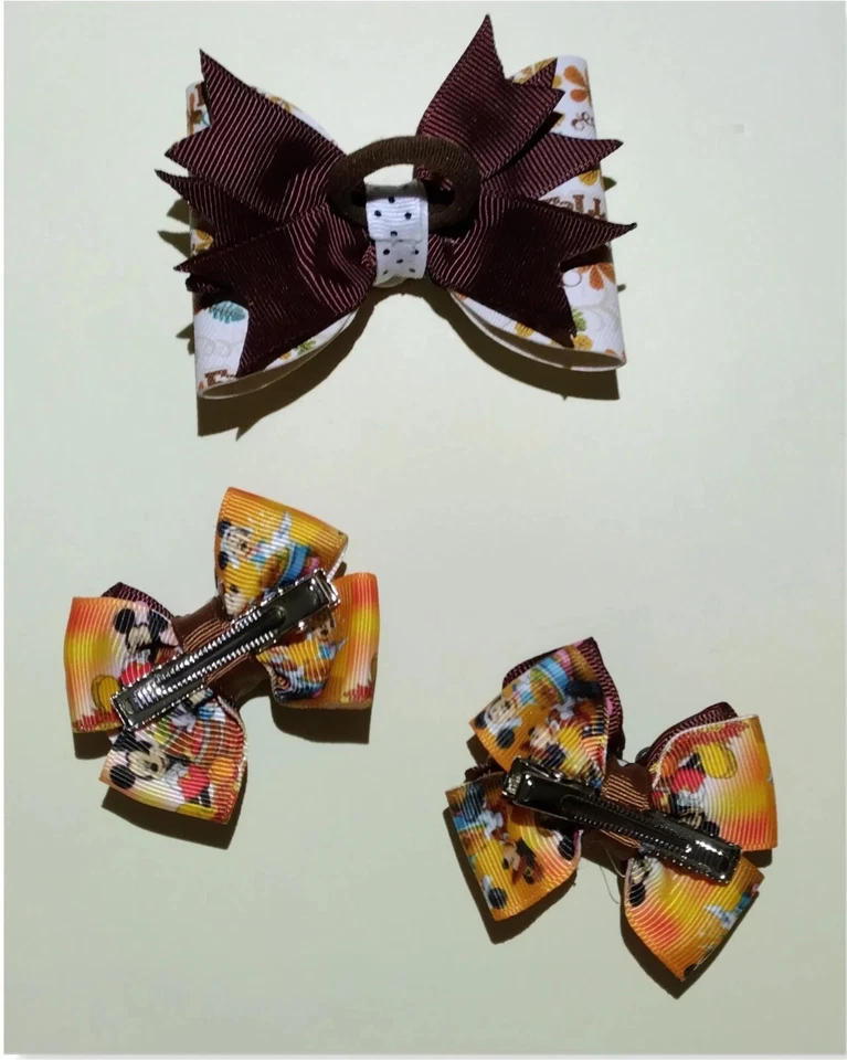 Juego de 3 moños de pelo Feliz Acción de Gracias Mickey Foto 3 de 4