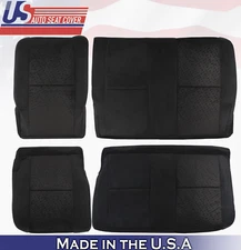 2007 For Chevy Silverado 1500 2500 3500 2nd Row Top & Bottom Cloth Covers Black