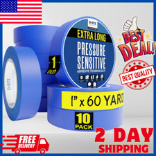 10PCS 1" inch x 60 yard Painters Tape Sharp Edge Residue-Free MultiSurface Tape