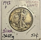 1943-P Walking Liberty Half Dollar. *BELOW SILVER VALUE*