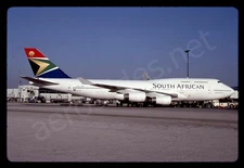 South African Boeing 747-400 ZS-SAX Mar 98 Kodachrome Slide/Dia B12