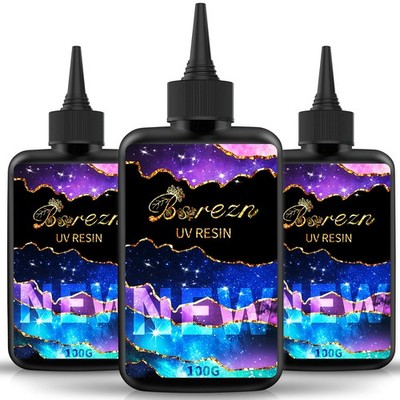 Bsrezn 300g UV Cure Resin Hard, Upgraded Crystal Clear Premixed Resin for Jew...