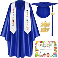 Sureio 6 Pcs Kindergarten Preschool Graduation Cap and Gown 2026 Tassel Stole...