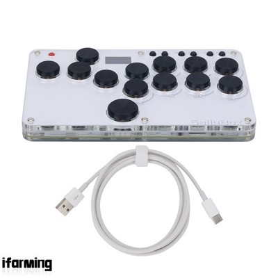 SallyBox Mini Arcade Controller Fight Stick Game Controller+RGB LED Switches Key