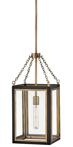 Hinkley Lighting 32987 Shaw 1 Light 10"W Mini Pendant - Black / Heritage Brass - Picture 1 of 4