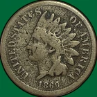 1860 Round Bust Indian Head Cent Good G Coin #35361