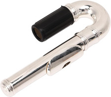 Flute Curved Head Joint Mouthpiece Replacement Silver Plated Metal Woodwind Ins