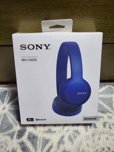 Sony WH-CH510 Wireless Headphones Blue Bluetooth 35h Battery Life Ready