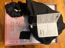 Double-Layer Mulberry Silk Sleep Bonnet 22 Momme w/ Tie Band Non-Slip Hair Wrap