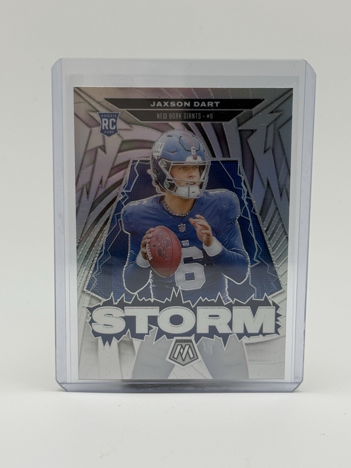 2025 Panini Mosaic Jaxson Dart Storm Silver #12 New York Giants