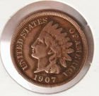 US Rare Old West 1907 Indian Head Penny Coin American Collection Shield Cent USA