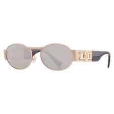 Versace Green Mirror Silver Oval Unisex Sunglasses VE2264 100230 56