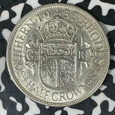 1935 Southern Rhodesia 1/2 Crown Lot#JM0553 Silver!