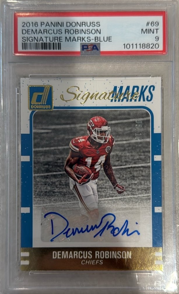 Demarcus Robinson Panini Donruss Signature Marks #69 Blue