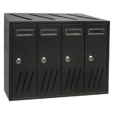 Cassetta Postale Condominiale 4 Posti Antracite in Acciaio Zincato 42,5x17,5x...