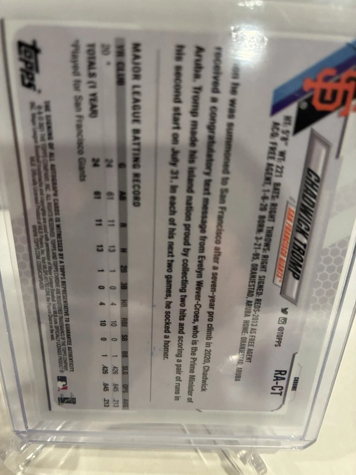 2021 Topps Chrome - Rookie Autographs Chadwick Tromp #RA-CT (AU, RC) - Image 2 of 3