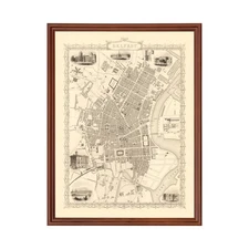 Old Map of Belfast 1851 - Vintage United Kingdom Art Wall De