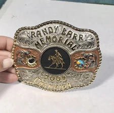 Randy Barr Memorial Solid Bronze Gist Trophy Belt Buckle 2009 Champion