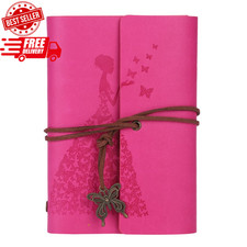 Butterfly Vintage Leather Journal Notebook Refillable Diary Sketchbook Spiral Bo