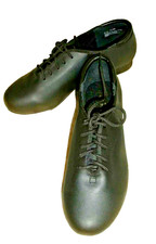 THEATRICALS Black MAN MADE LEATHER Tap DANCE Shoes TIE OXFORD STYLE FLATS sz 8.5