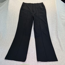 Vuori Meta Wide Leg Trousers Womens L Black Athleisure Work Casual Stretch