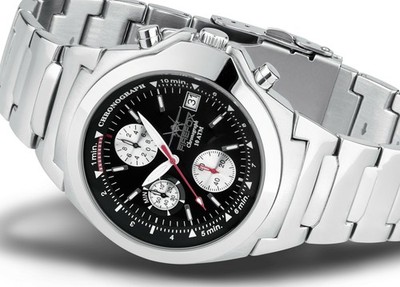 FIREFOX Chronograph 06 schwarz vollmassiv Herrenuhr Edelstahl 10 ATM wasserdicht