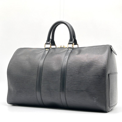 LOUIS VUITTON Keepall 45 Epi Leather Black Boston Travel Bag M42972 Auth Japan